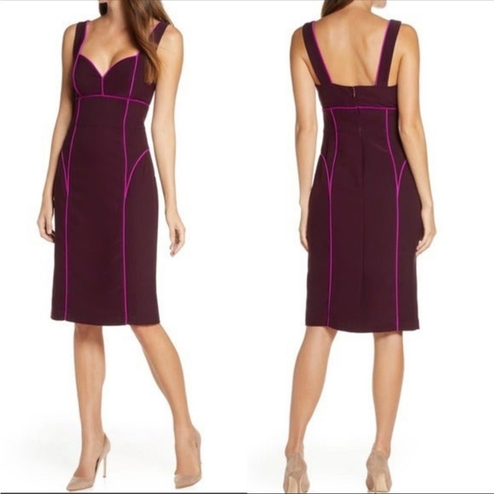 NWT ADELYN RAE KORINA SLEEVELESS COCKTAIL DRESS IN PLUM